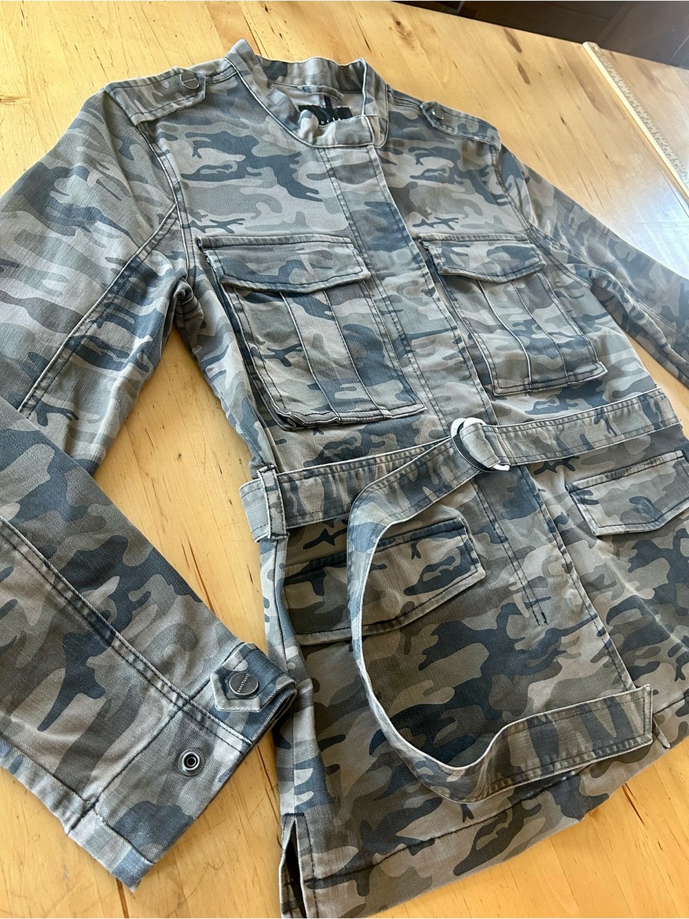 Sanctuary Camo Kiship Surplus Belted Field Jacket Medium